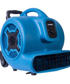 XPOWER P-800H 3/4 HP Air Mover, Carpet Dryer, Floor Fan, Blower with Telescopic Handle & Wheels - Blue